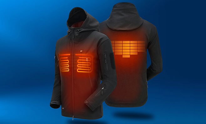 Intelligent Heating Coat product photography case study by Jonemoo Studio in China.
